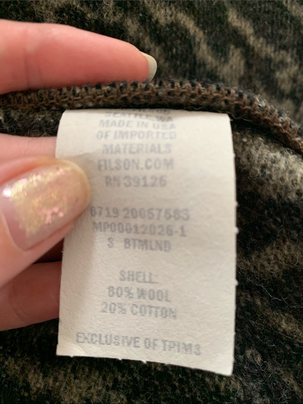 Limited Edition Filson Mossy Oak Milled Camo Wool Field Jacket - Green/Brown - Picture 10 of 12